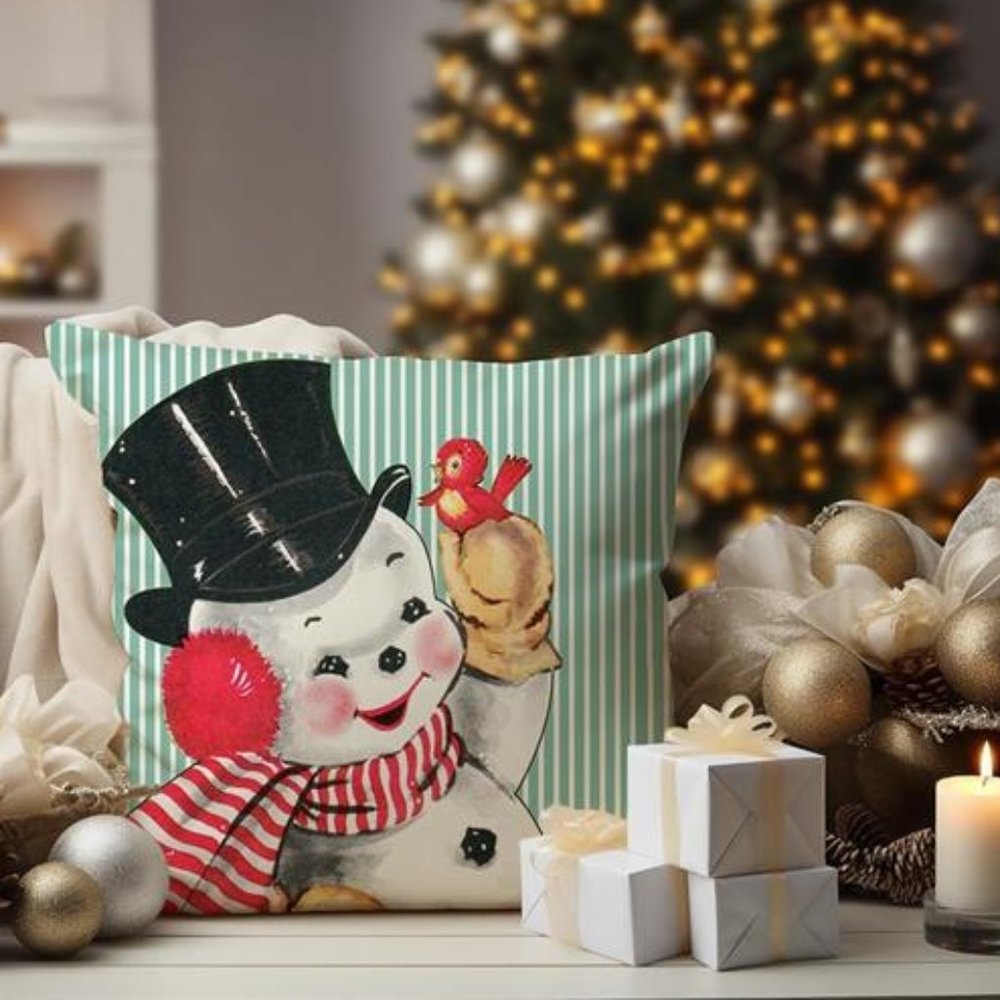 Christmas Pillow Covers Green Santa Decoration 4pc Accent Holiday Xmas Decor - Picture 5 of 6